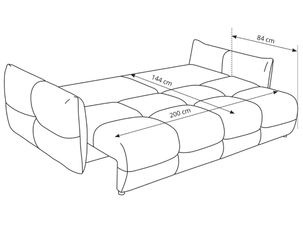Schlafsofa mit Bettfunktion und Bettkasten Bene Creme
