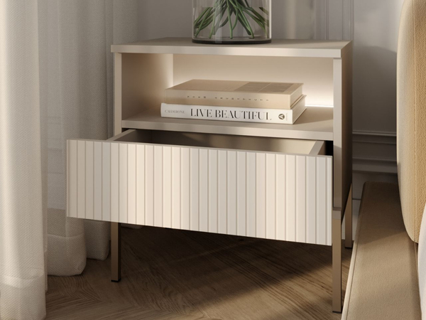 Nachtschrank mit Schublade und Led Deo Kaschmir