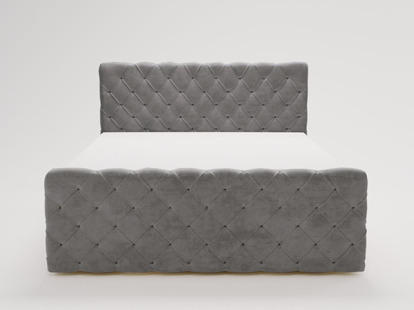 Boxspringbett mit Bettkasten 140x200 Lunaris Grau