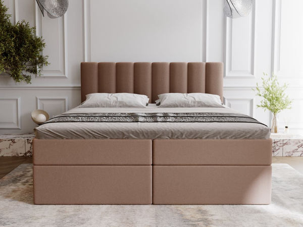 Boxspringbett mit Bettkasten 140x200 Mocca Braun