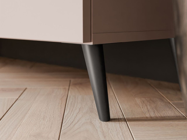 TV-Lowboard mit Türen auf Schwarzen Metallbeinen 200 cm Noaé Kaschmir