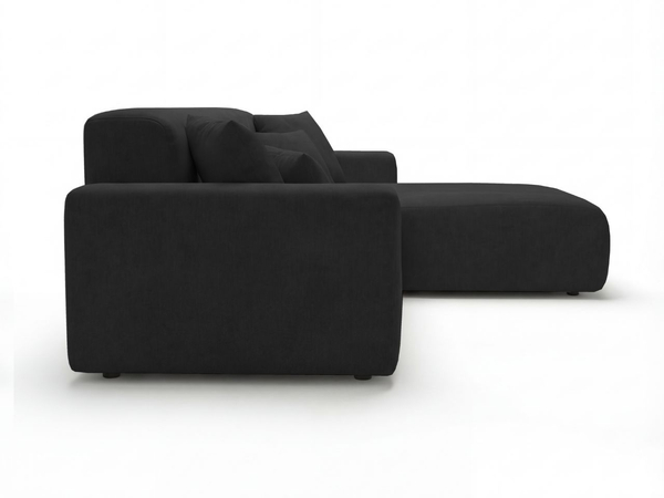 Ecksofa L-Form Rechts Nork Schwarz