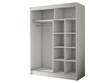 Schiebetürenschrank mit Sprossen 150 cm mit LED-Beleuchtung Ponti Weiß