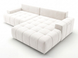 Ecksofa L-Form mit Schlaffunktion und Bettkasten Tulio Rechts Creme
