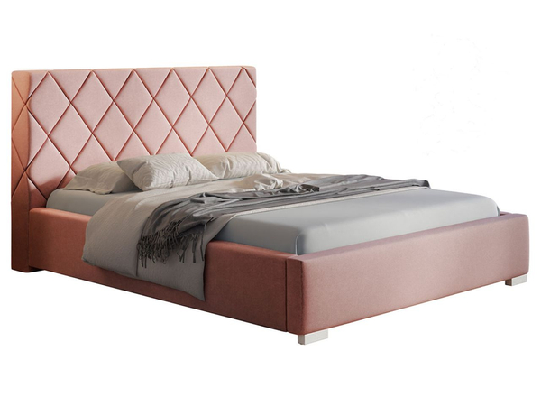 Polsterbett mit Bettkasten und Lattenrost 120x200 Taranto Rosa