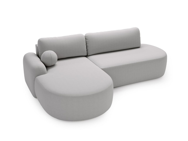 Ecksofa L-Form Links mit Schlaffunktion und Bettkasten Aurio O Grau