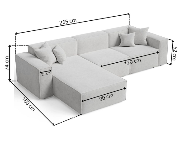 Ecksofa L-Form Rechts Arizona Creme