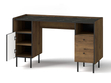 Schreibtisch mit Schubladen und Schrank Nussbaum Warmia, Schwarz