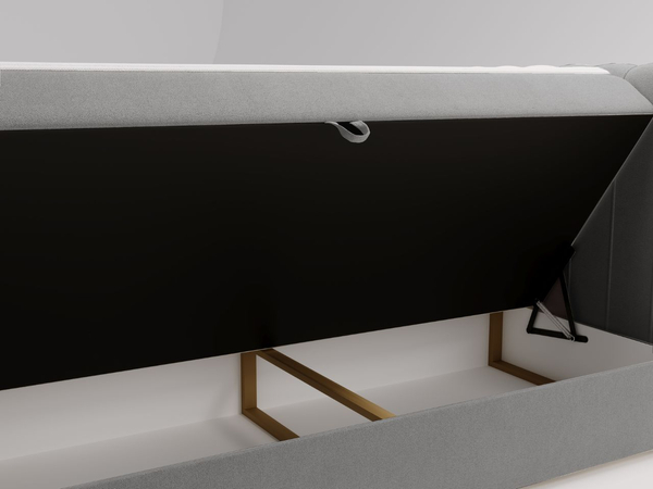 Boxspringbett mit Bettkasten 140x200 Osteno Grau