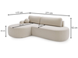 Ecksofa L-Form Links mit Schlaffunktion und Bettkasten Aurio O Braun