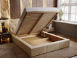 Polsterbett mit Bettkasten und Lattenrost 200x200 Milano Beige