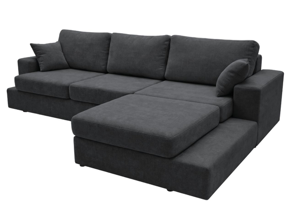 Ecksofa L-Form fürs Wohnzimmer Nesto Rechts Schwarz