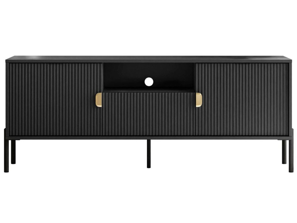 TV-Lowboard zweitürig mit Schublade Orlean Schwarz Matt