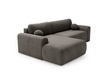 Ecksofa L-Form mit Schlaffunktion und Bettkasten Savana Links Grau