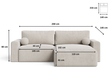 Ecksofa L-Form mit Schlaffunktion und Bettkasten Aurora Grau