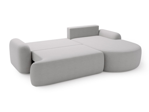 Ecksofa L-Form Rechts mit Schlaffunktion und Bettkasten Aurio Grau
