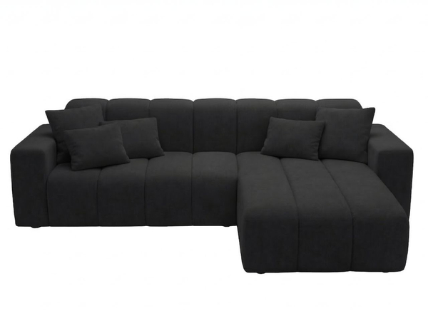 Ecksofa L-Form Rechts Nork Schwarz