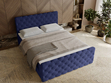 Boxspringbett mit Bettkasten 120x200 Lunaris Blau
