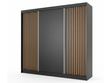 Schiebetürenschrank mit Lamellen 250 cm Loreto Schwarz