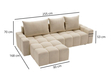 Ecksofa L-Form mit Schlaffunktion und Bettkasten Bresso Grau