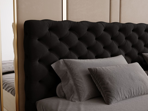 Boxspringbett mit Bettkasten 180x200 Bergamo Schwarz