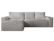Ecksofa L-Form Links mit Schlaffunktion und Bettkasten Portland Hellgrau