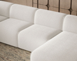 Wohnlandschaft Links Belluno Bouclé-Stoff Weiß 