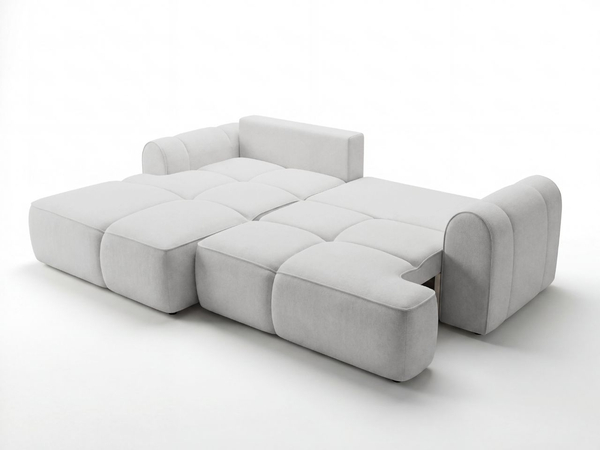 Ecksofa L-Form Links mit Schlaffunktion und Bettkasten Bonno Grau