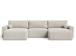Wohnlandschaft mit Schlaffunktion und Bettkasten Aurora Beige
