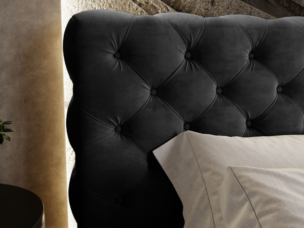 Polsterbett mit Bettkasten und Lattenrost 180x200 Apollo Schwarz