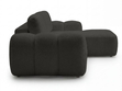 Ecksofa L-Form mit Schlaffunktion und Bettkasten Avelin Rechts Schwarz