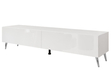 TV-Lowboard mit Türen auf Silbernen Metallbeinen 175 cm mit LED-Beleuchtung Sorelle Weiß Hochglanz