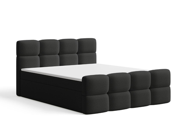 Boxspringbett mit Bettkasten 140x200 Rivon Schwarz