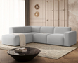 Ecksofa L-Form Links Eluno Bouclé-Stoff Grau