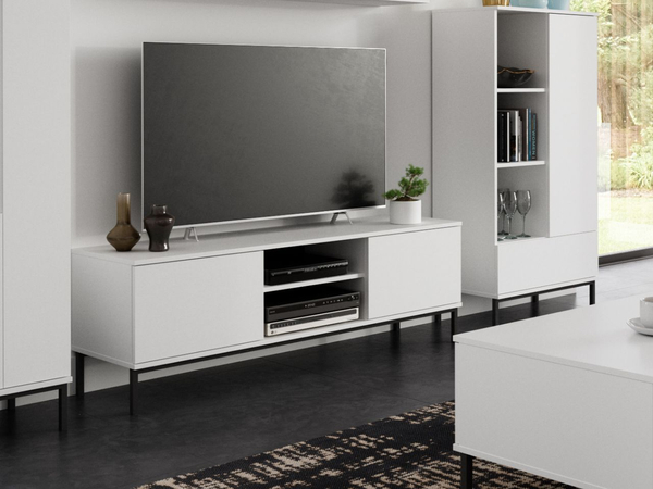 TV-Lowboard mit Türen 150 cm Soroko Weiß