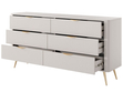 Kommode mit 6 Schubladen Latina Beige