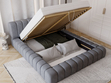 Polsterbett mit Bettkasten und Lattenrost 180x200 Italia Dunkelgrau