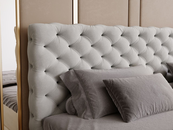Boxspringbett mit Bettkasten 140x200 Bergamo Hellgrau