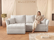 Ecksofa L-Form mit Schlaffunktion und Bettkasten Lino Dunkelbeige