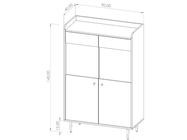 Vitrinenschrank 90 cm Vasa Braun