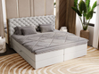 Boxspringbett mit Bettkasten 180x200 Bergamo Hellgrau