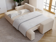 Ecksofa L-Form Links mit Schlaffunktion und Bettkasten California Beige