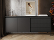 Kommode mit Türen und Schubladen 187 cm Sorano Schwarz