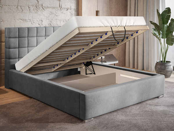 Polsterbett mit Bettkasten und Lattenrost 140x200 Terra Rosa
