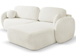 Ecksofa L-Form Rechts mit Schlaffunktion und Bettkasten Oreo Creme