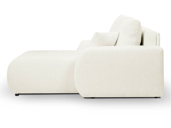 Ecksofa mit Schlaffunktion und Bettkasten Rechts Adoro Creme