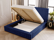 Polsterbett mit Bettkasten und Lattenrost 120x200 Barbados Blau