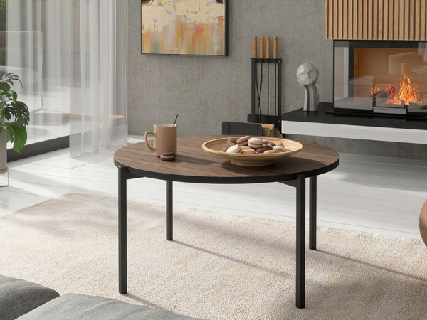 Runder Couchtisch Sevilla 84 cm Dunkelbraun