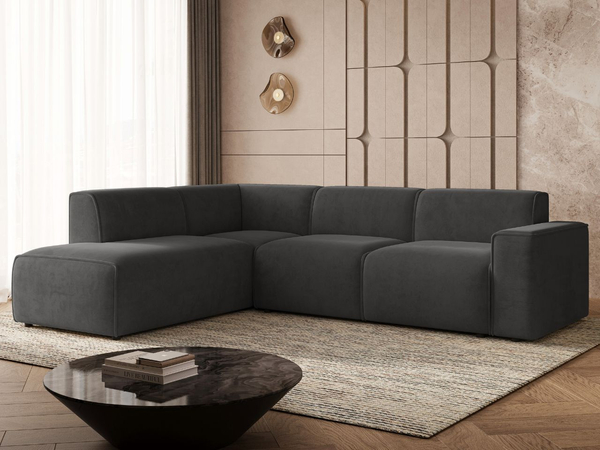 Ecksofa L-Form Links Eluno Dunkelgrau