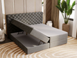 Boxspringbett mit Bettkasten 180x200 Bergamo Dunkelgrau